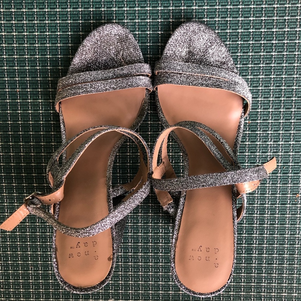 Sparkly silver heels